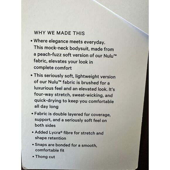 Lululemon Wundermost Ultra-Soft Nulu Mockneck Sleeveless Bodysuit Sz S Brand New - Picture 10 of 11